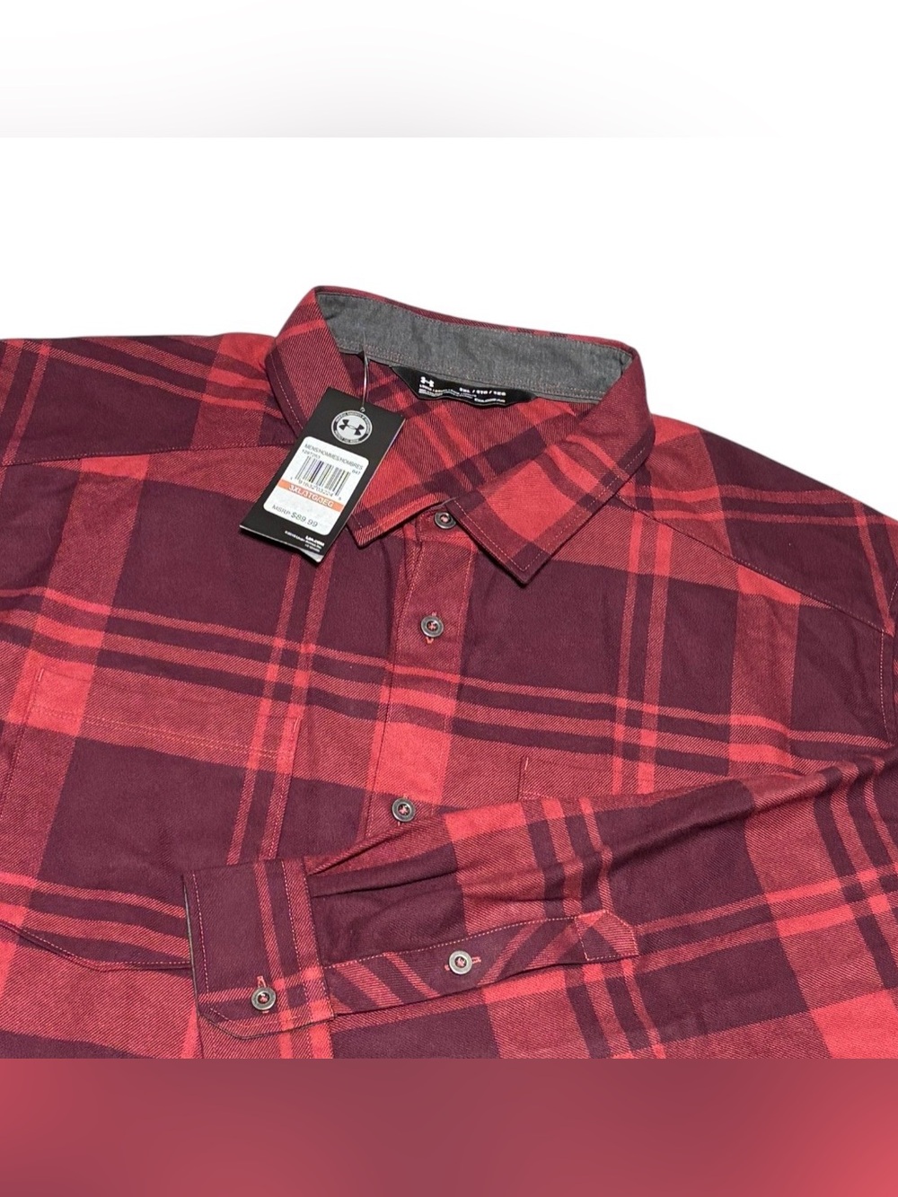 Under Armour UA Men’s Size 3XL Flannel Plaid LS Button-Up Pockets MSRP $89